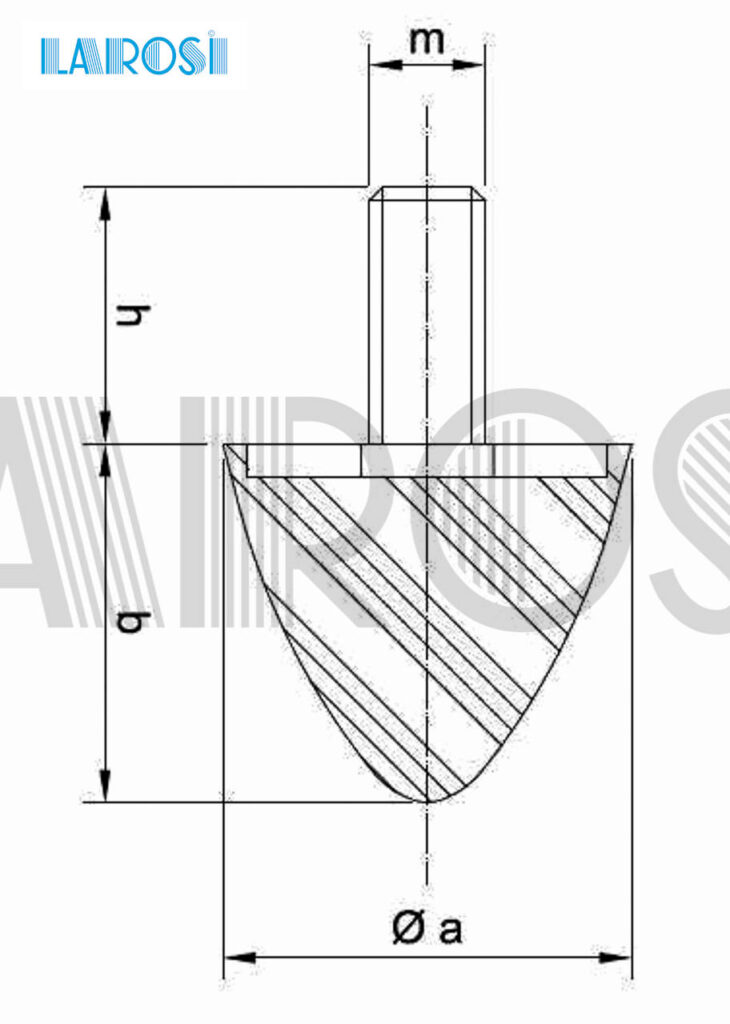 Conical antivibration foot mount (M)