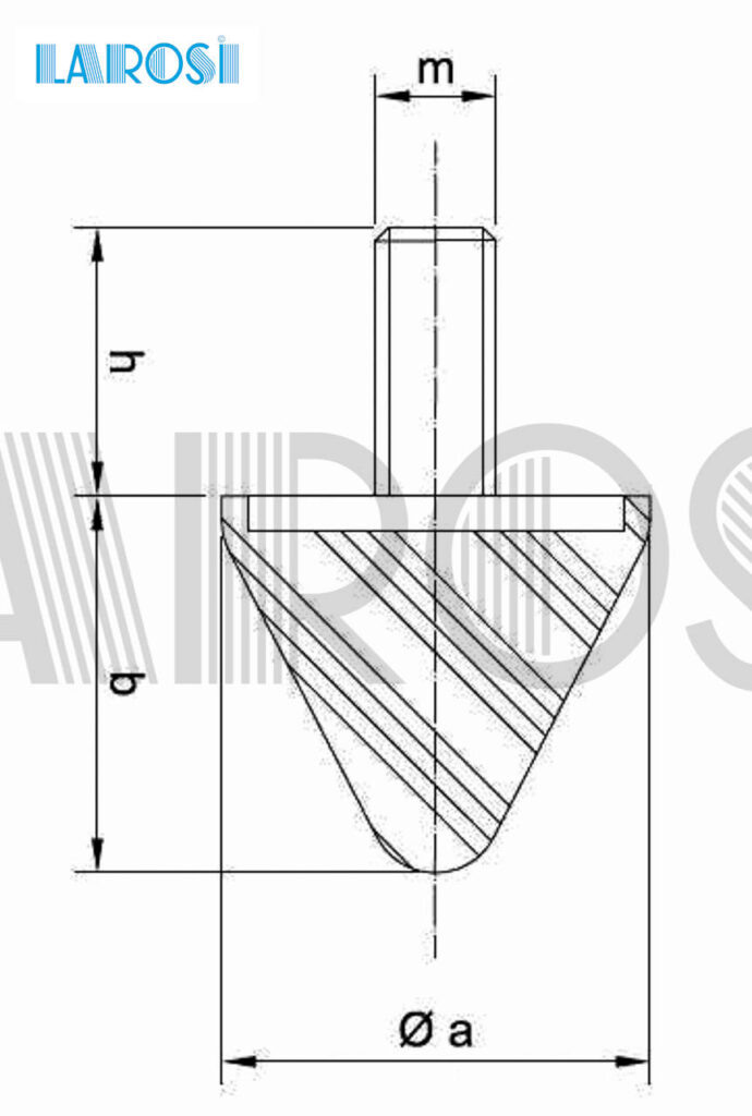 Conical antivibration foot mount type A (M)