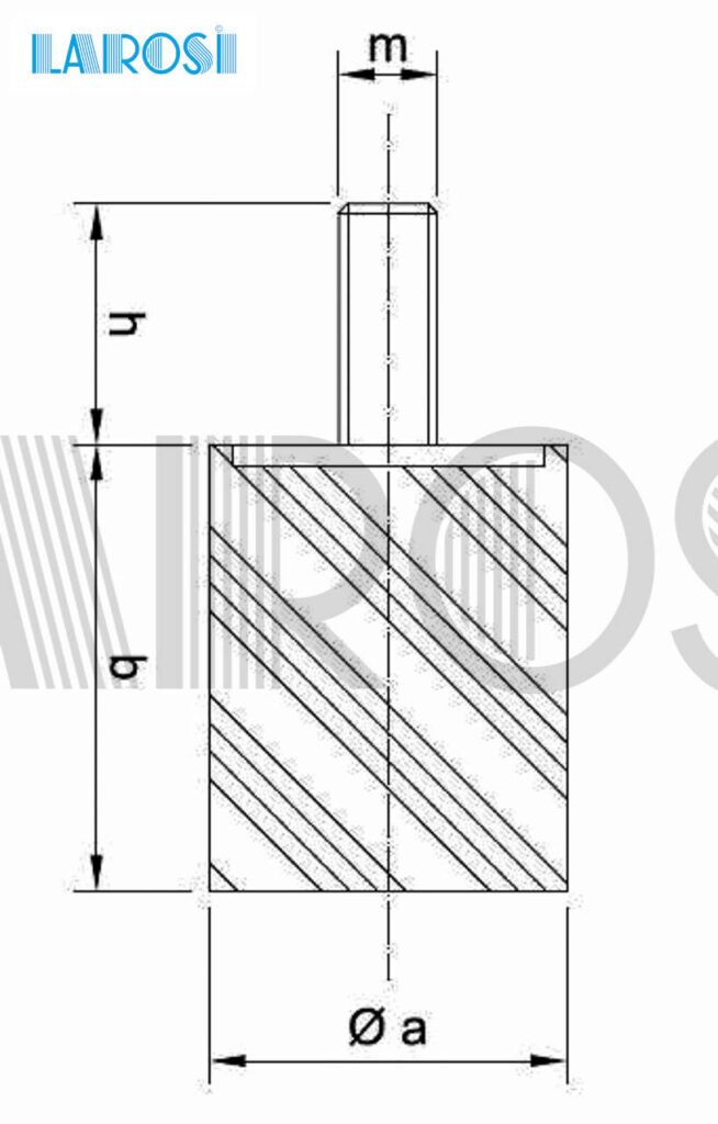 Cylindrical antivibration foot mount type D (M)