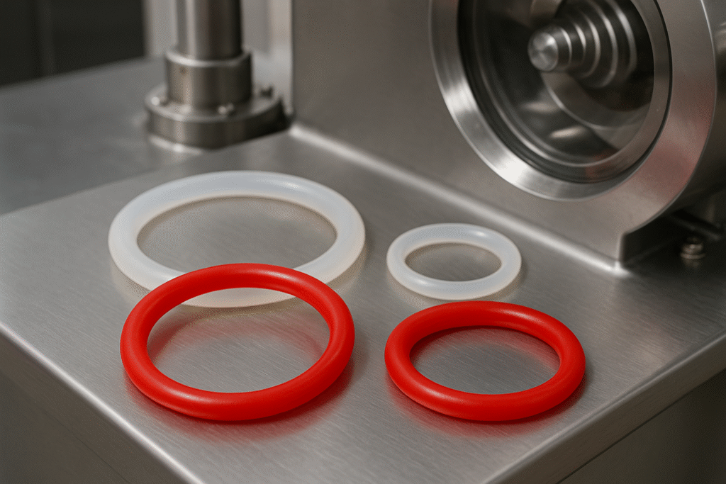 red and transparent food grade silicone seals